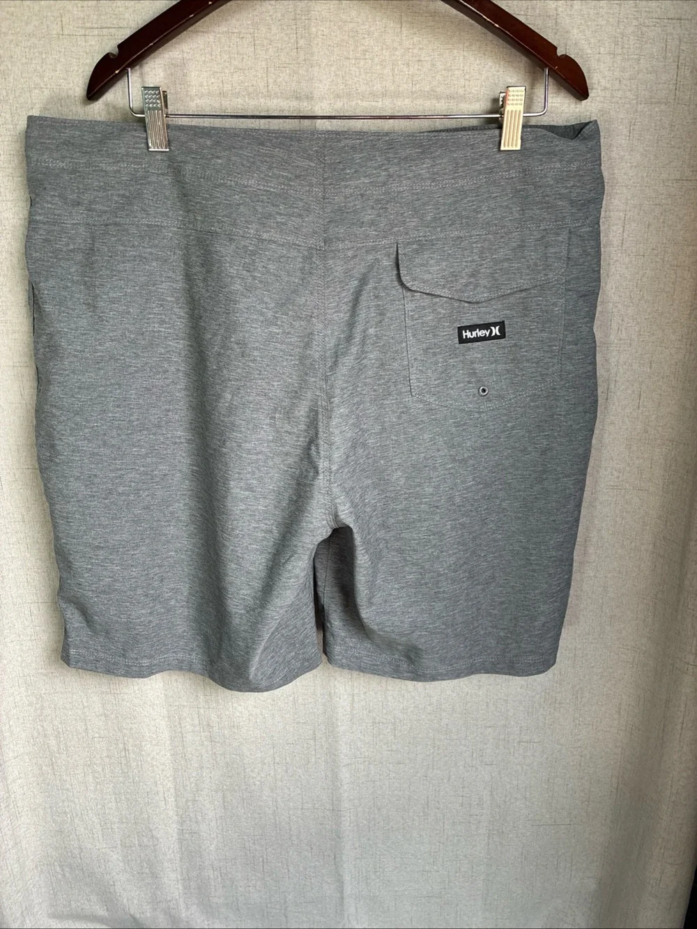 Hurley Mens Board Shorts 36 Gray Teal Swim Surf Shorts Drawstring Performance